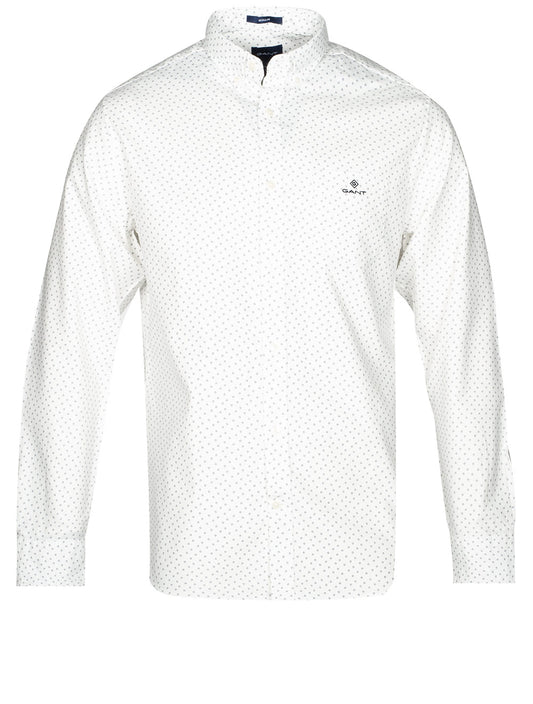 GANT Reg Micro Print Oxford Button-down Shirt White