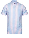 GANT Regular Fit Stripe Pastel Short Sleeve Oxford Shirt Capri Blue
