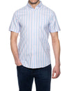 GANT Regular Fit Stripe Pastel Short Sleeve Oxford Shirt Capri Blue
