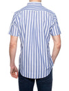 Regular Fit Stripe Pastel Short Sleeve Oxford Shirt College Blue