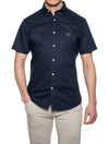 GANT Regular Fit Short Sleeve Broadcloth Shirt Marine