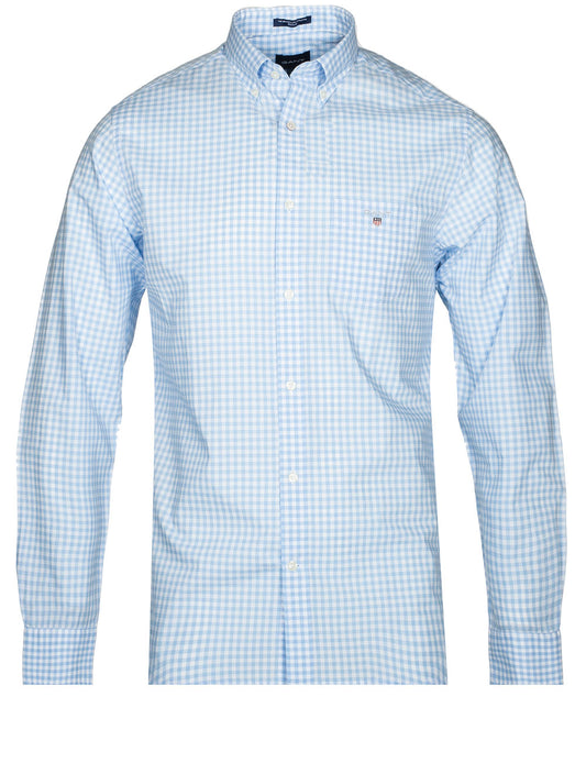 Regular Fit Gingham Broadcloth Shirt Capri Blue