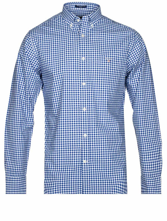 GANT Regular Fit Gingham Broadcloth Shirt College Blue