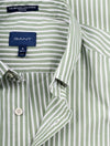 Regular Fit Stripe Broadcloth Shirt Kalamata Green