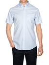 Regular Fit Stripe Short Sleeve Broadcloth Shirt Capri Blue