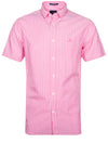Regular Fit Stripe Short Sleeve Broadcloth Shirt Perky Pink