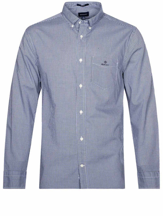 Regular Fit Poplin Micro Gingham Shirt College Blue