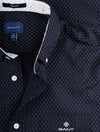 GANT Regular Fit Micro Print Oxford Shirt Evening Blue