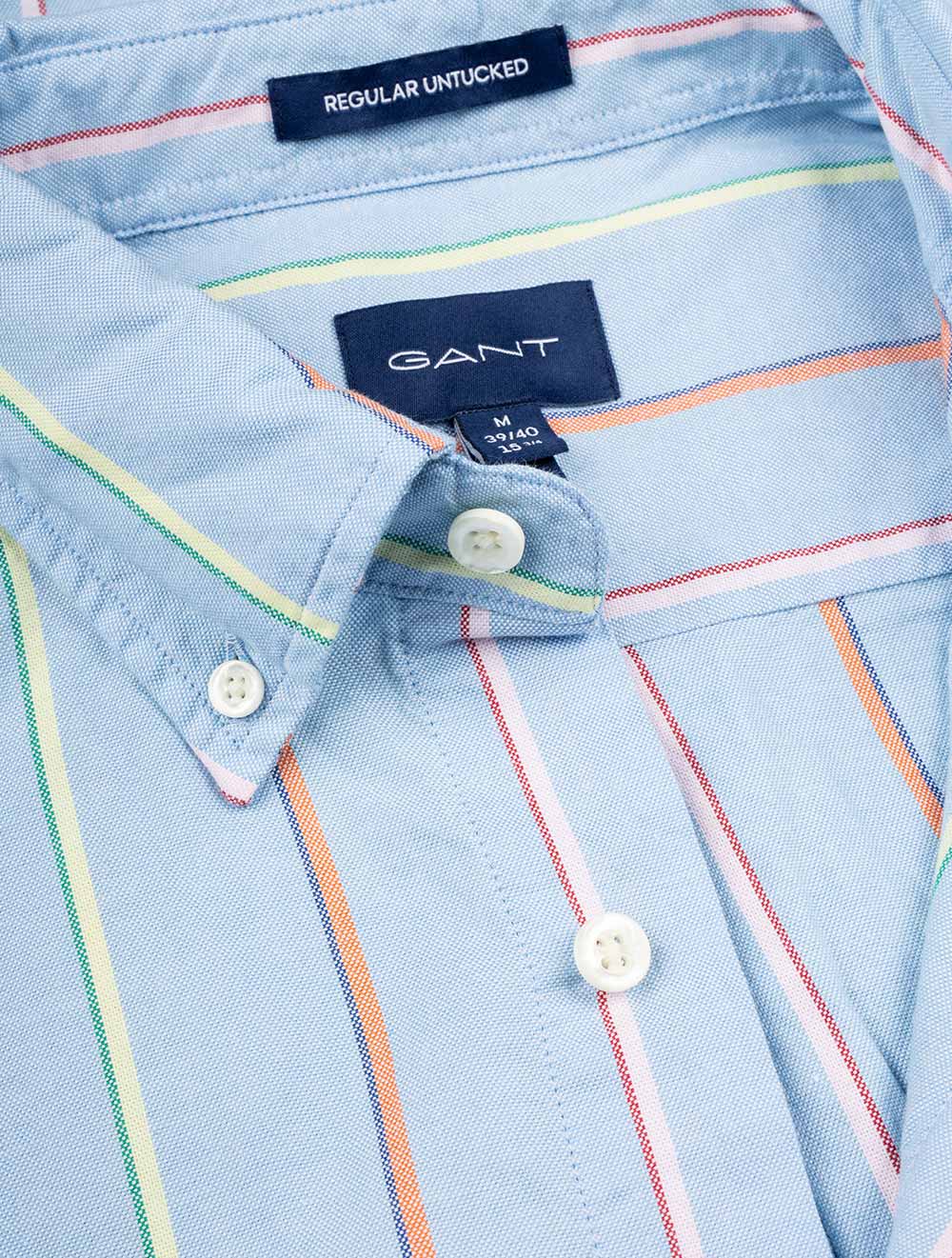 Gant Regular Fit Striped Archive Oxford Shirt Capri Blue AI4