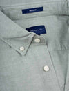 Regular Cotton Linen Short Sleeve Shirt Kalamata Green