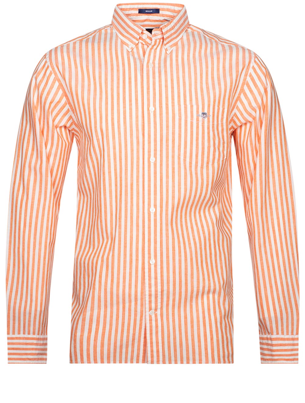 Gant Regular Cotton Linen Stripe Shirt Apricot Orange MI