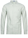 Regular Cotton Linen Stripe Shirt Kalamata Green