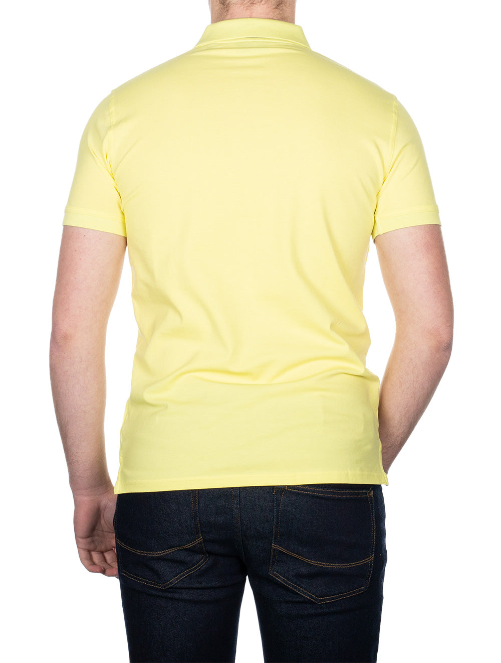 Contrast Collar Piqué Polo Shirt Clear Yellow