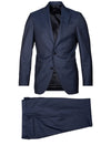 Louis Copeland Puppytooth Suit Blue 2 Piece 2 Button Notch Lapel Soft Shoulder Flap Pockets 1