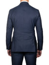 Louis Copeland Puppytooth Suit Blue 2 Piece 2 Button Notch Lapel Soft Shoulder Flap Pockets 3