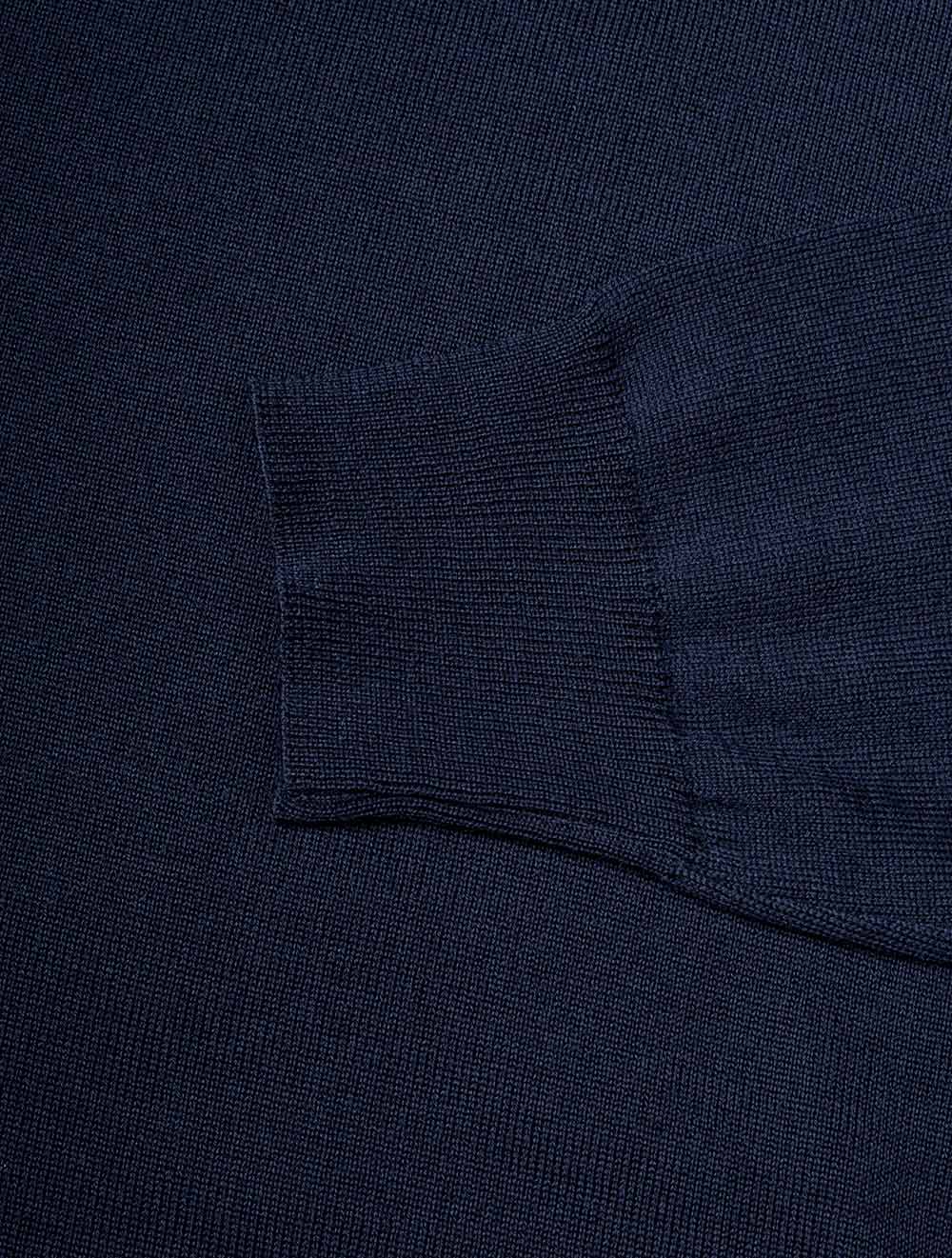 Stenstroms Navy Roll Neck Fine Merino Wool Jumper AI3