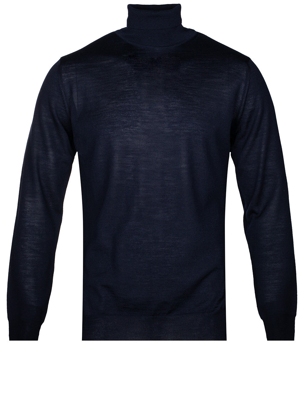 Stenstroms Navy Roll Neck Fine Merino Wool Jumper MI