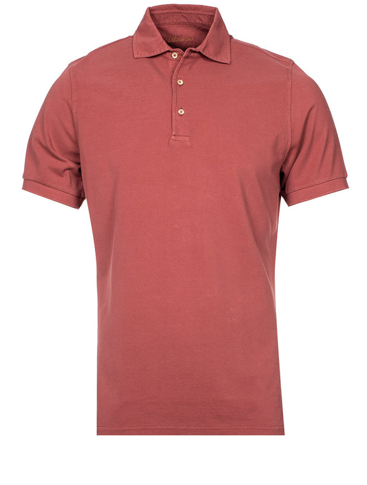 Stenstroms Rust Pigment Dyed Polo Shirt 