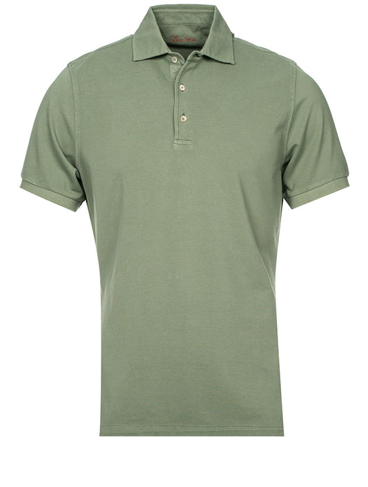Stenstroms Sage Pigment Dyed Polo Shirt 