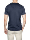 Stenstroms Solid Cotton T-shirt Navy