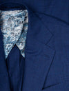 Plain Blue Inlay Print Slim Fit Two Piece Suit Blue