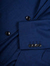 Plain Blue Inlay Print Slim Fit Two Piece Suit Blue