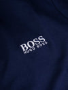 Hugo Boss Logo Loungewear Jacket in Cotton-blend Pique Blue