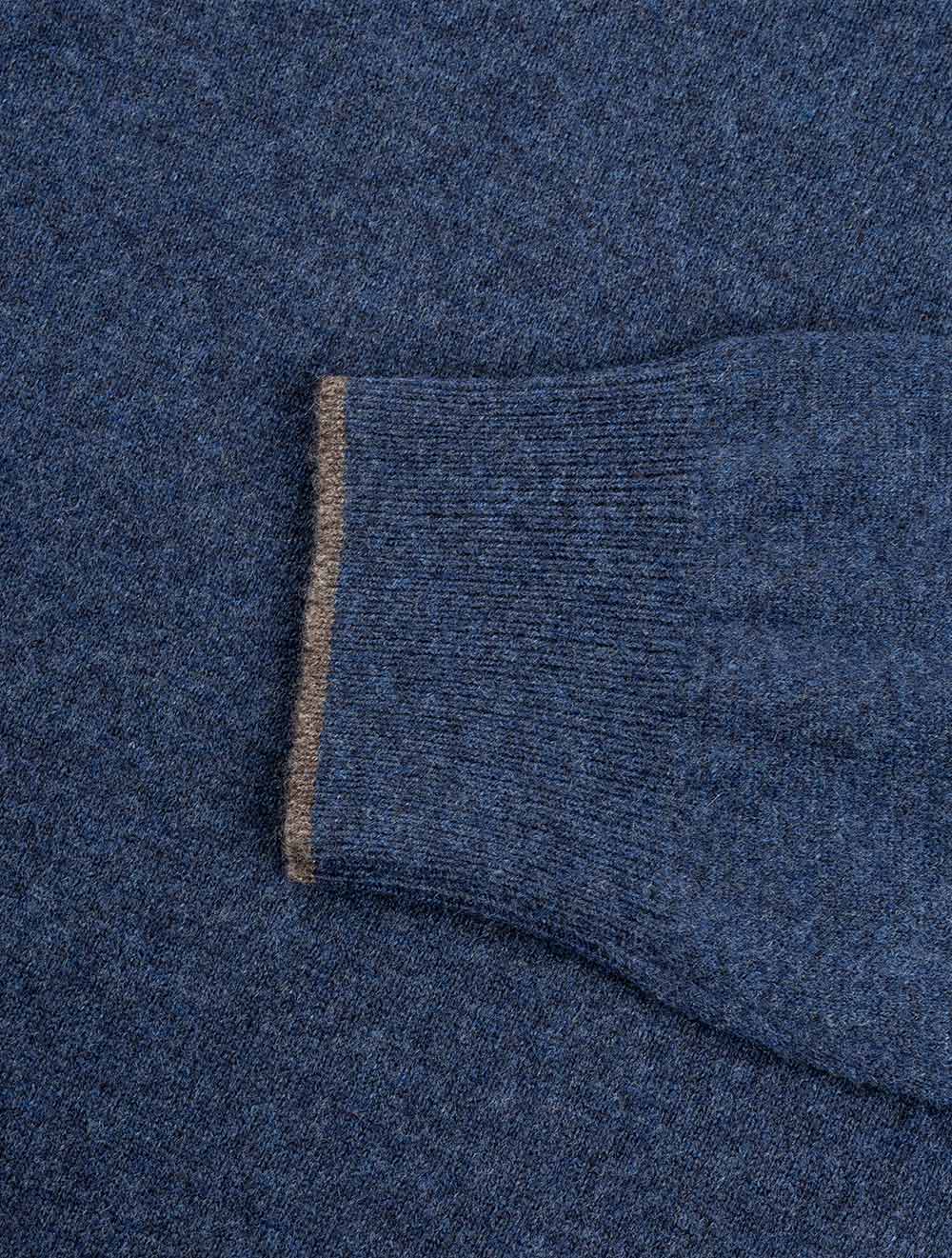 Gran Sasso Wool And Cashmere Half Zip Blue