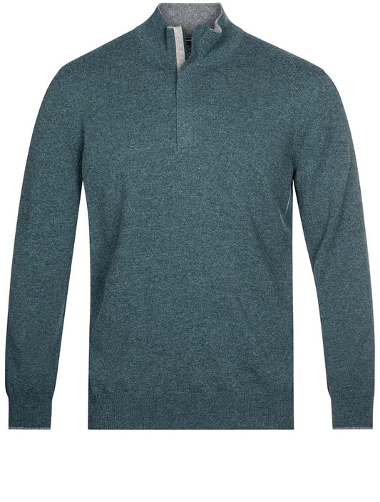 Half Zip Wool And Cashmere Green