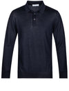 Gran Sasso Navy 3 Button Longsleeve Polo Shirt