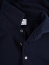 GRAN SASSO Weave Short Sleeve 3 button Polo Navy