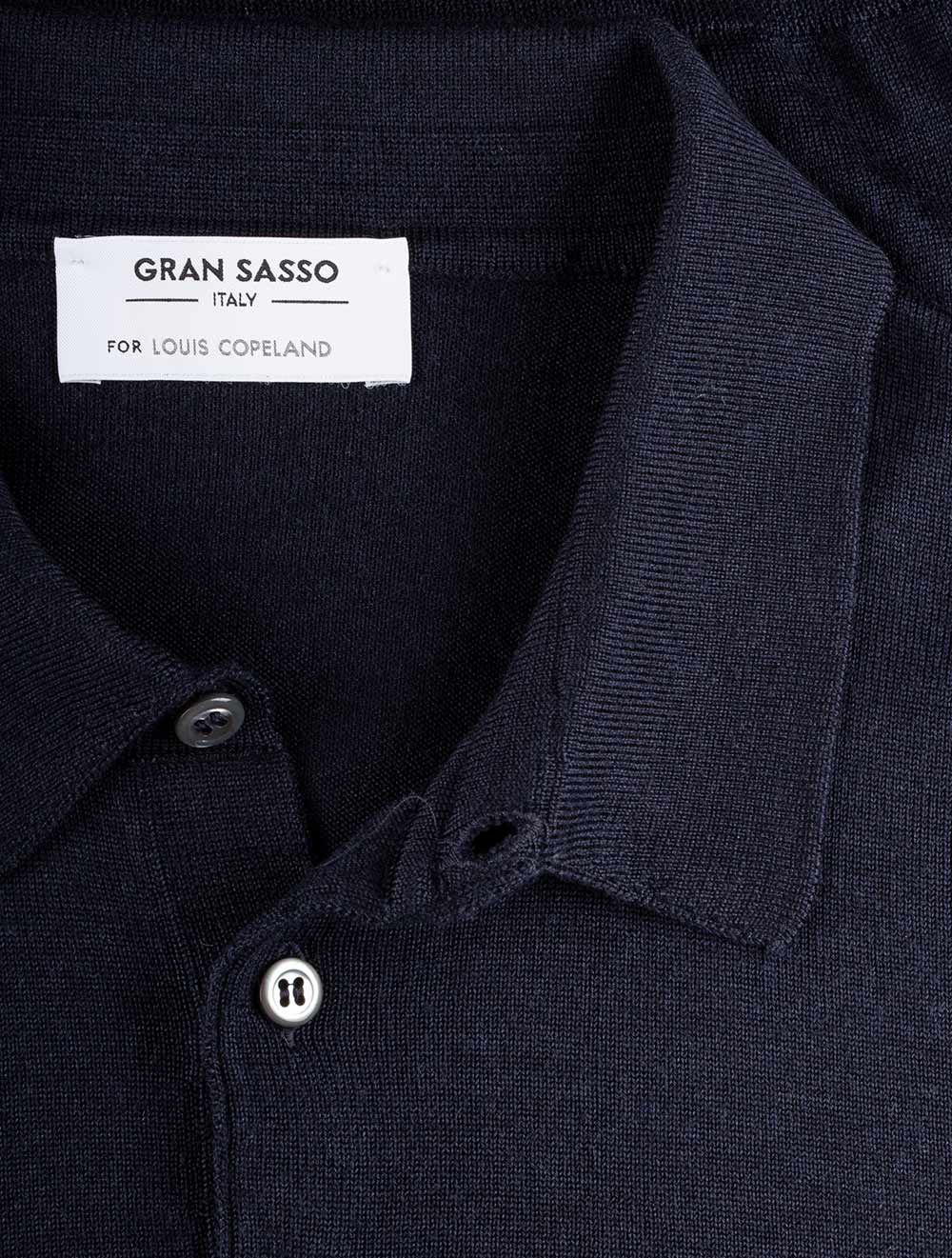 Gran Sasso Tennis Long Sleeve Polo Navy