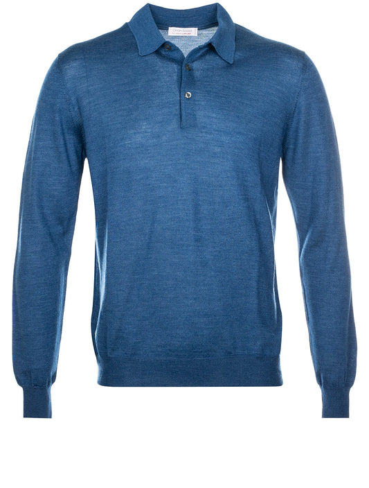 Gran Sasso Tennis Knitted Polo Blue