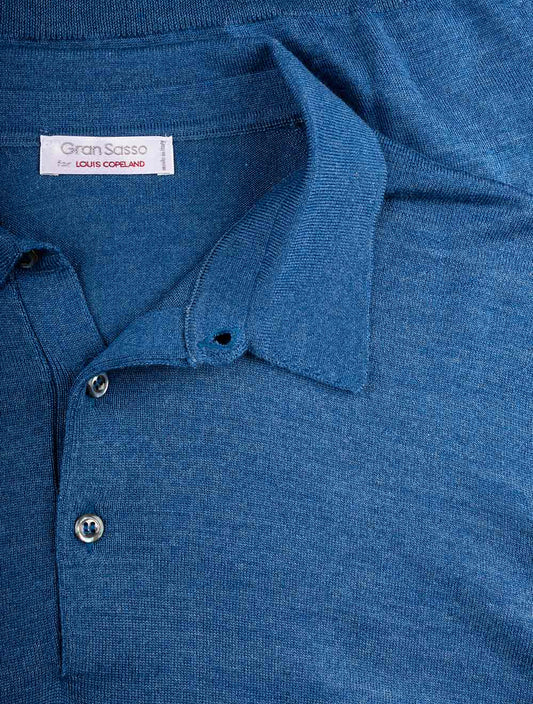 Gran Sasso Tennis Knitted Polo Blue