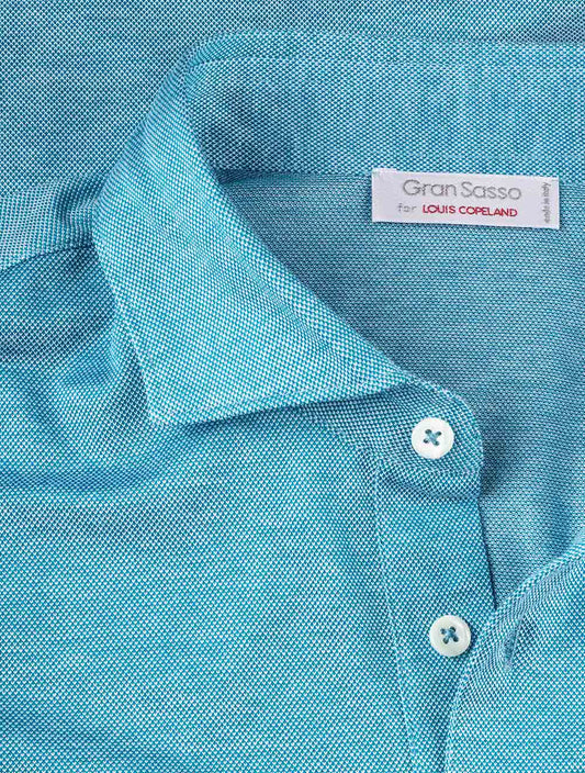 Gran Sasso Pique Jersey Polo Turquoise