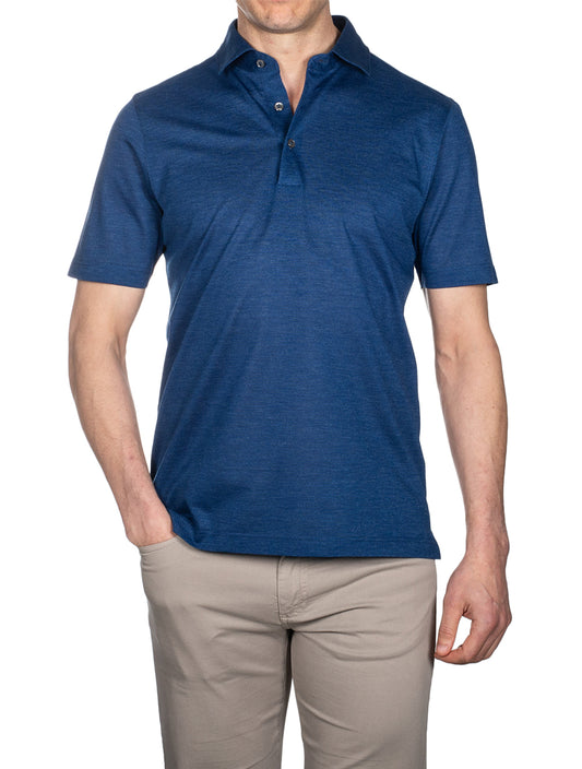 Gran Sasso 3 button Polo Shirt Blue 660