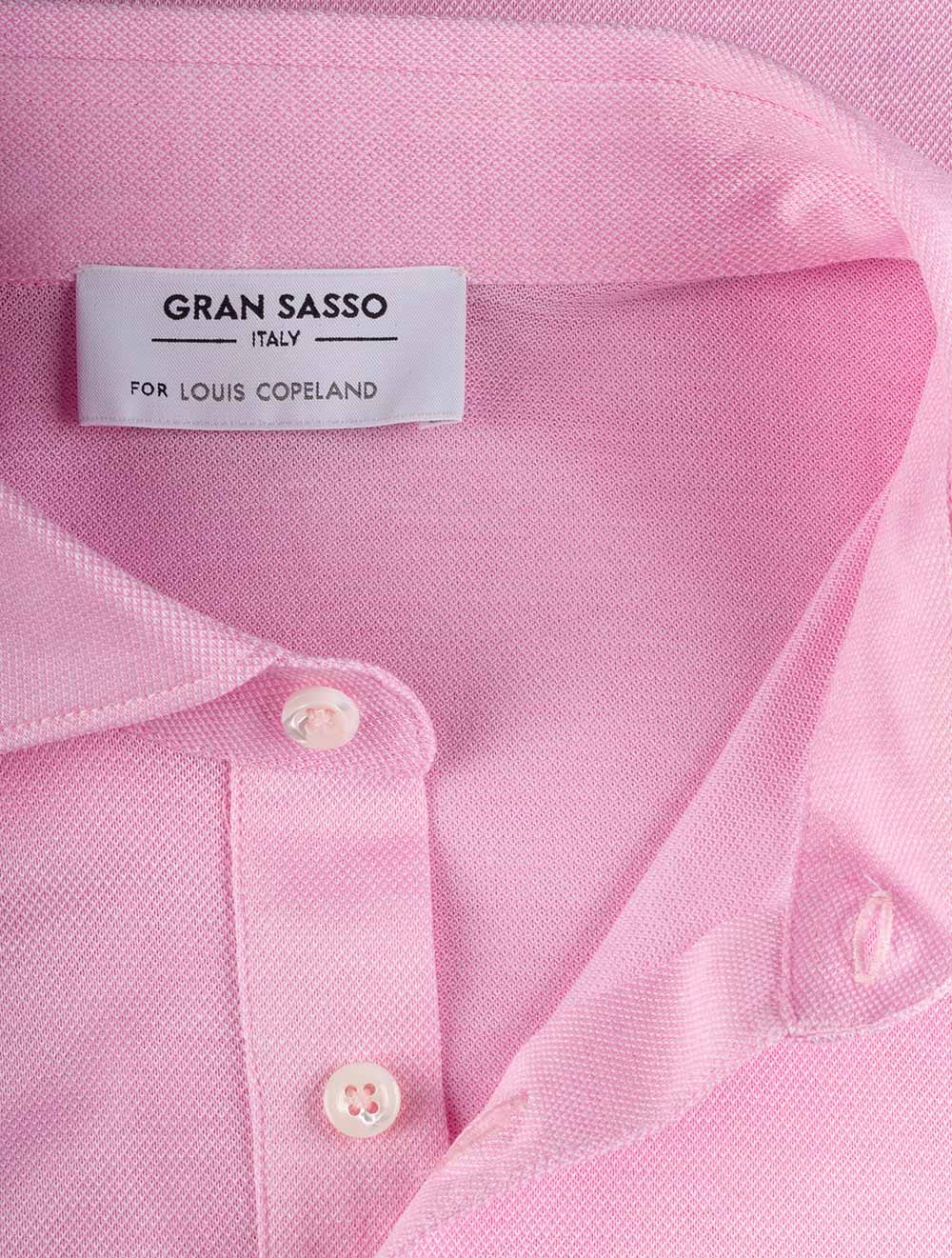 Gran Sasso 3 button Polo Shirt Pink AI3