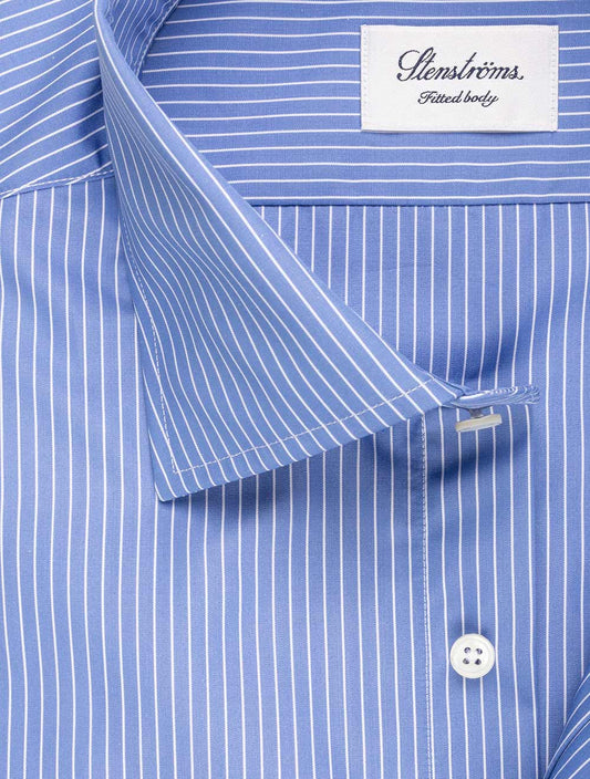 Stenstroms Stripe Fitted Shirt Blue