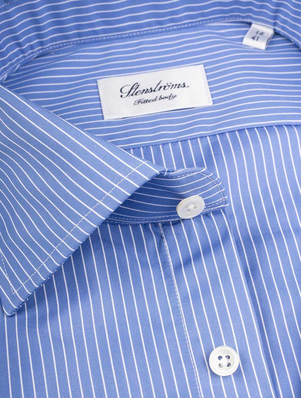 Stripe Fitted Shirt Blue