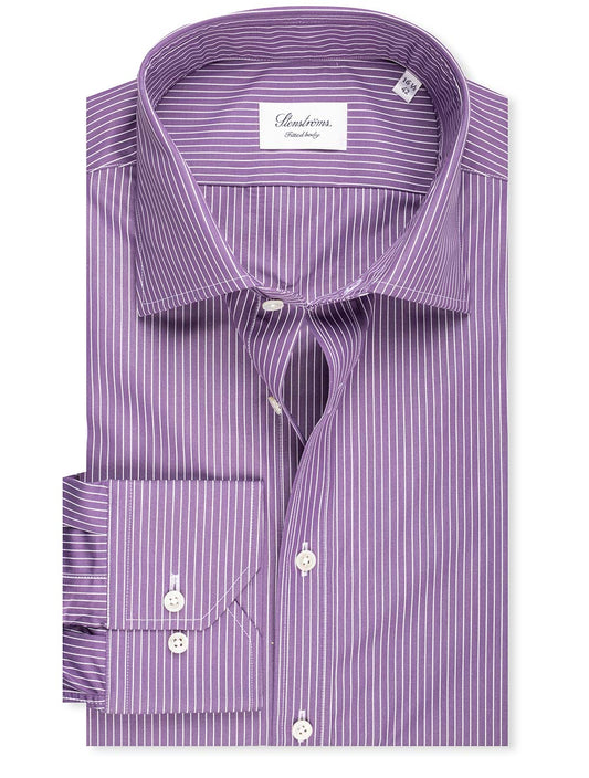 Stenstroms Stripe Fitted Shirt Purple