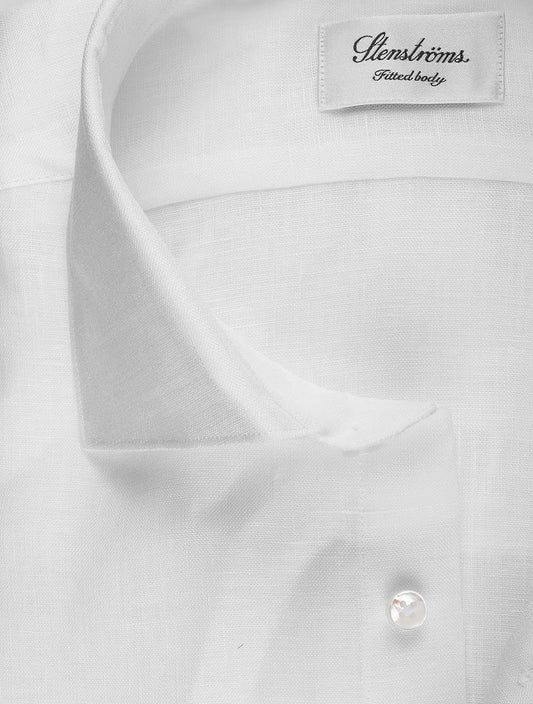 Stenstroms White Linen Fitted Body Shirt 