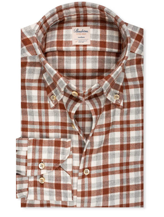 Fitted Check Shirt Burgundy 763