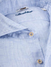 Stenstroms Fitted Linen Shirt Blue