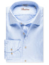Stenstroms Blue Casual Fitted Houndstooth Shirt