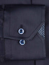 Inlay With Contrast Button Shirt Navy