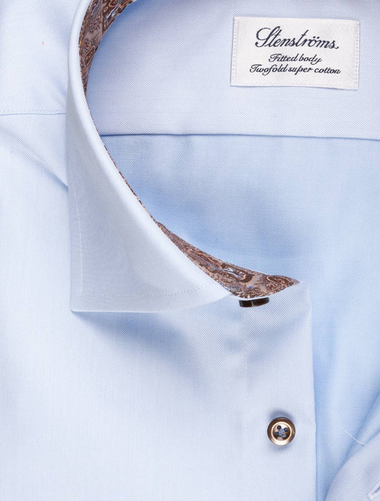Light Blue Shirt With Paisley Contrast