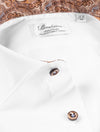 Plain Shirt With Paisley Contrast White