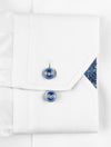 Stenstroms Plain White Fitted Shirt with Floral Inlay