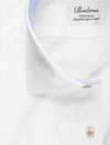 Fitted Plain Shirt with Blue Trim White