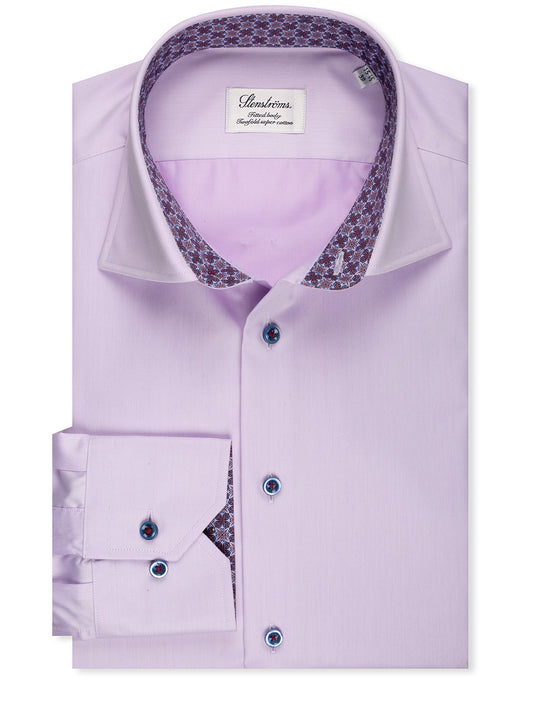 Fitted Contrast Twill Shirt Lilac